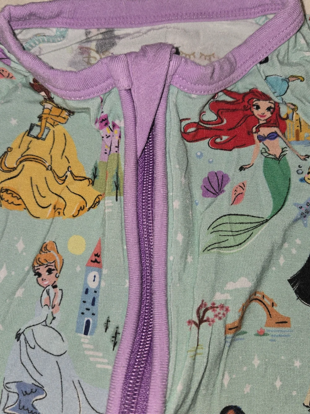 Disney Little Sleepies Princess Print Footed One-Piece Pajamas VGUC SZ 12-18M